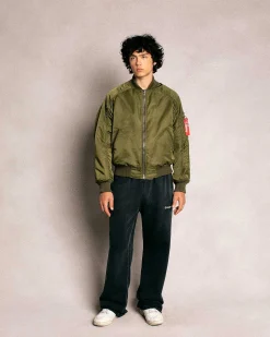 Cherry Sweatpants-Basic Logo Parachute Sweatpants (Black)