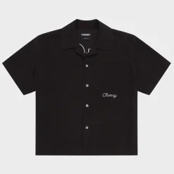 Cherry Shirting-Bowling Broncos Bowling Shirt (Black)