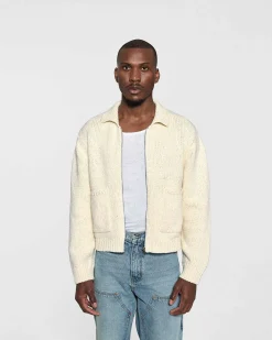 Cherry Jackets-Cotton Knit Club Jacket (Cream)