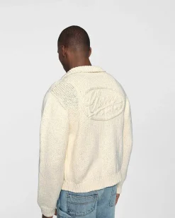 Cherry Jackets-Cotton Knit Club Jacket (Cream)