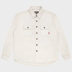 Cherry Shirting-Denim Overshirt (Vintage White)