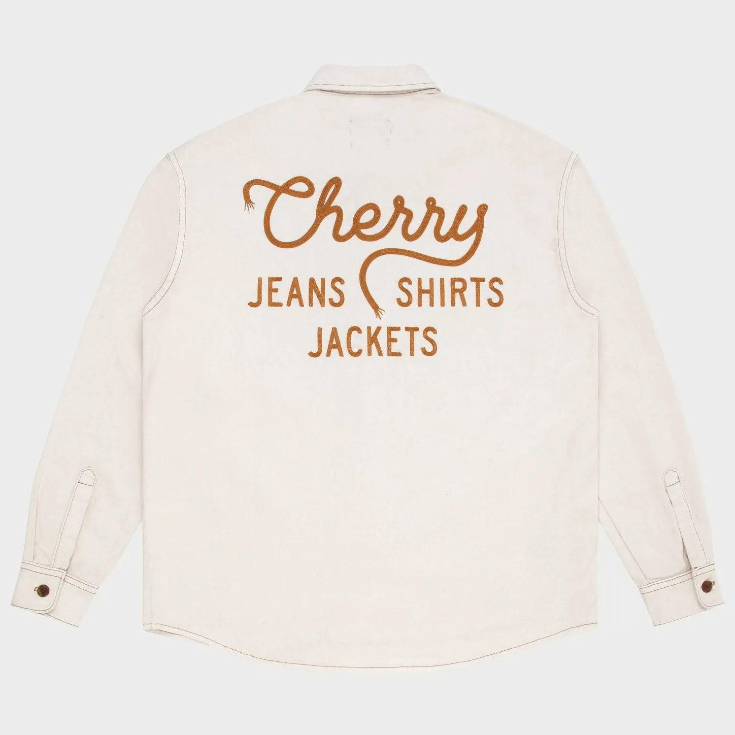 Cherry Shirting-Denim Overshirt (Vintage White)
