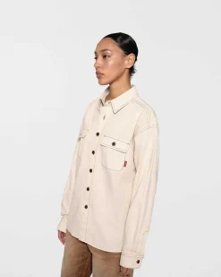 Cherry Shirting-Denim Overshirt (Vintage White)