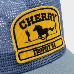 Cherry Headwear-Desert Horse Full Mesh Trucker Hat (Blue)