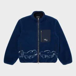 Cherry Jackets-Embroidered Sherpa Jacket (Royal)