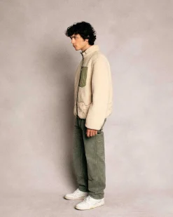 Cherry Jackets-Embroidered Sherpa Jacket (Natural)