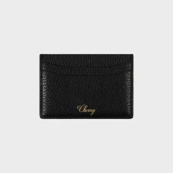 Cherry Accessories-Leather Card Holder (Black)