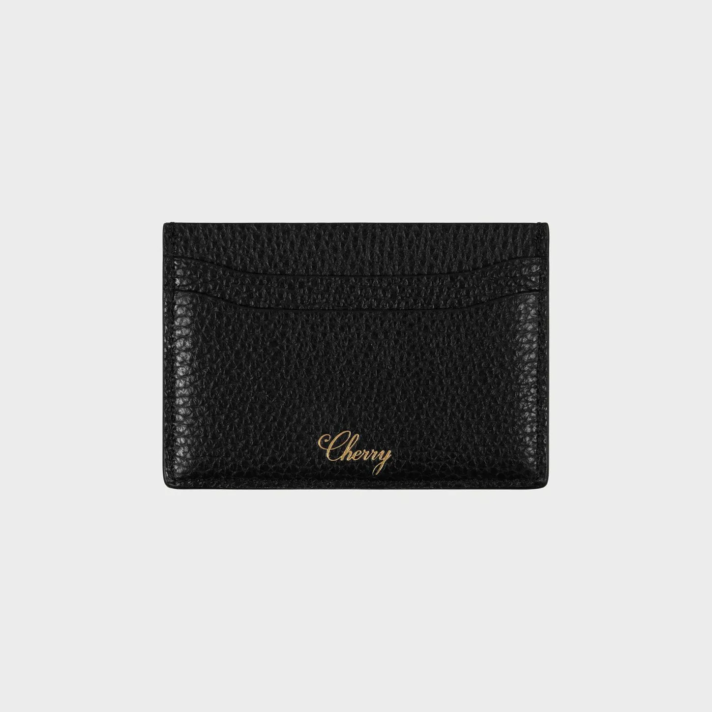 Cherry Accessories-Leather Card Holder (Black)
