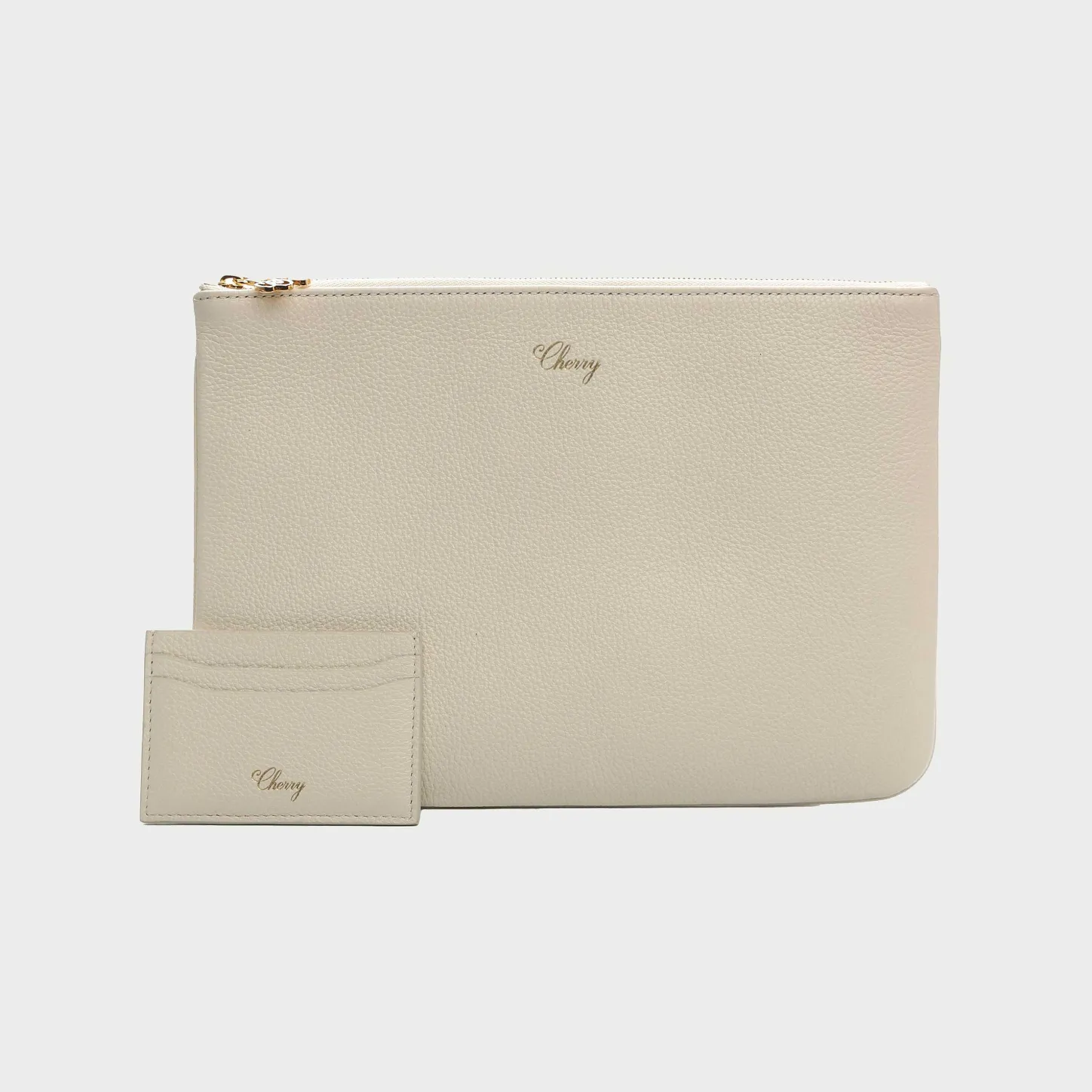 Cherry Accessories-Leather Pouch (Cream)
