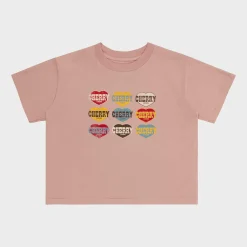 Cherry Women'S-Lovers Boxy Baby Tee (Rose)