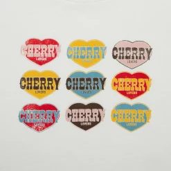 Cherry Women'S-Lovers Boxy Baby Tee (White)