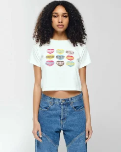 Cherry Women'S-Lovers Boxy Baby Tee (White)
