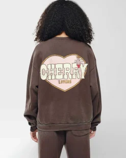 Cherry Sweatshirts-Lovers Crewneck (Espresso)