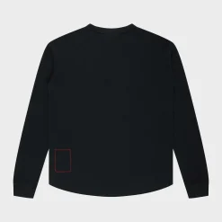 Cherry Tees & Long Sleeves-Men'S Henley Thermal L/S T-Shirt (Black)