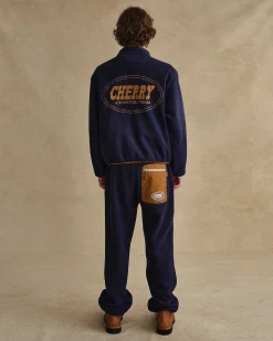 Cherry Sweatpants-Mountain Sherpa Pants (Navy)