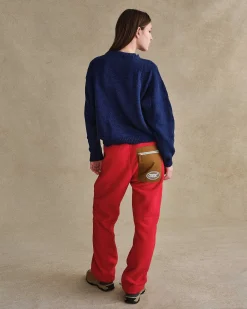 Cherry Sweatpants-Mountain Sherpa Pants (Red)