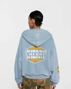 Cherry Sweatshirts-Off Road Zip-Up Hoodie (Dusty Blue)