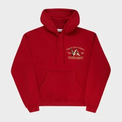 Cherry Sweatshirts-Outdoorsman Henley Hoodie (Red)