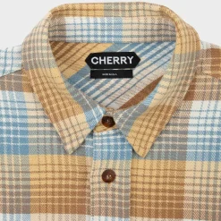 Cherry Shirting-Plaid Overshirt (Beige)
