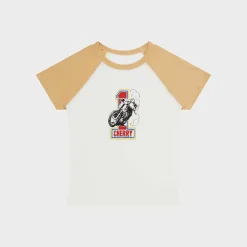 Cherry Women'S-Raglan Baby Tee (Camel)
