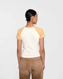 Cherry Women'S-Raglan Baby Tee (Camel)
