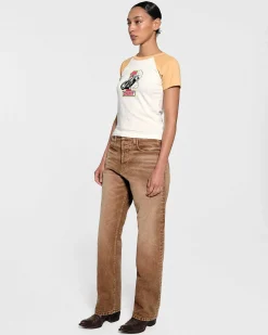 Cherry Women'S-Raglan Baby Tee (Camel)