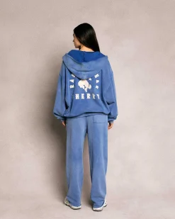 Cherry Sweatpants-Ranch Wear Raw Sweatpants (Royal)