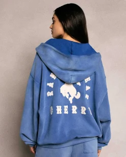 Cherry Sweatshirts-Ranch Wear Zip-Up Hoodie (Royal)