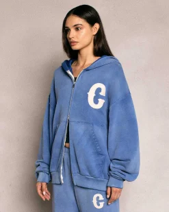 Cherry Sweatshirts-Ranch Wear Zip-Up Hoodie (Royal)
