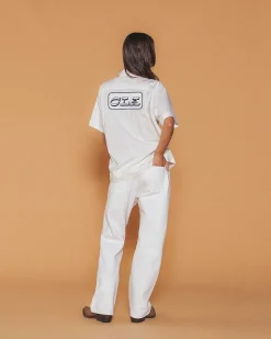 Cherry Pants-Relaxed Leg 5 Pocket Denim (White)