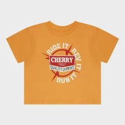 Cherry Women'S-Ride It, Rev It Boxy Baby Tee (Orange)