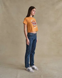 Cherry Women'S-Ride It, Rev It Boxy Baby Tee (Orange)
