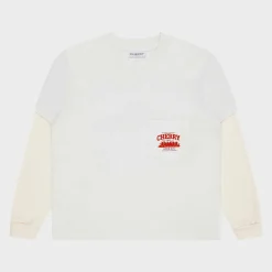 Cherry Tees & Long Sleeves-River Run Boxy Pocket Thermal L/S (Vintage White)