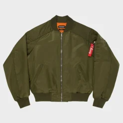 Cherry Jackets-Satin Bomber Jacket (Olive)