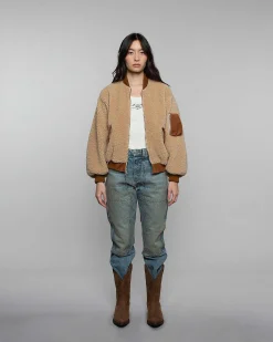 Cherry Jackets-Sherpa Bomber Jacket (Natural)