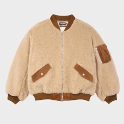 Cherry Jackets-Sherpa Bomber Jacket (Natural)
