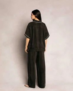 Cherry Shirting-Smoking Shirt (Black)