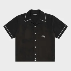 Cherry Shirting-Smoking Shirt (Black)