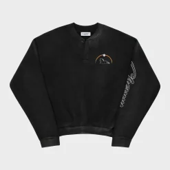 Cherry Sweatshirts-Stardust Henley Crewneck (Vintage Black)