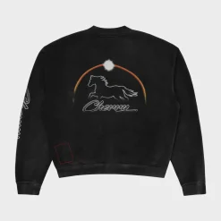 Cherry Sweatshirts-Stardust Henley Crewneck (Vintage Black)