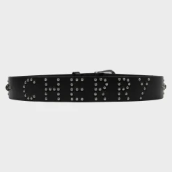 Cherry Accessories-Studded Leather Belt (Black)