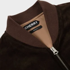 Cherry Jackets-Suede Bomber Jacket (Espresso)