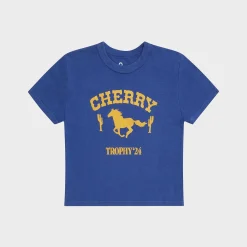Cherry Women'S-Trophy Baby Tee (Royal)