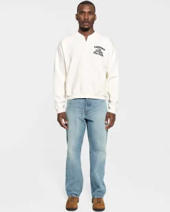 Cherry Sweatshirts-Trophy Henley Crewneck (Vintage White)
