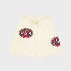 Cherry Shorts-Usa Knit Shorts (Cream)