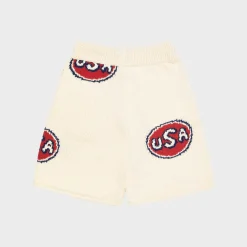 Cherry Shorts-Usa Knit Shorts (Cream)