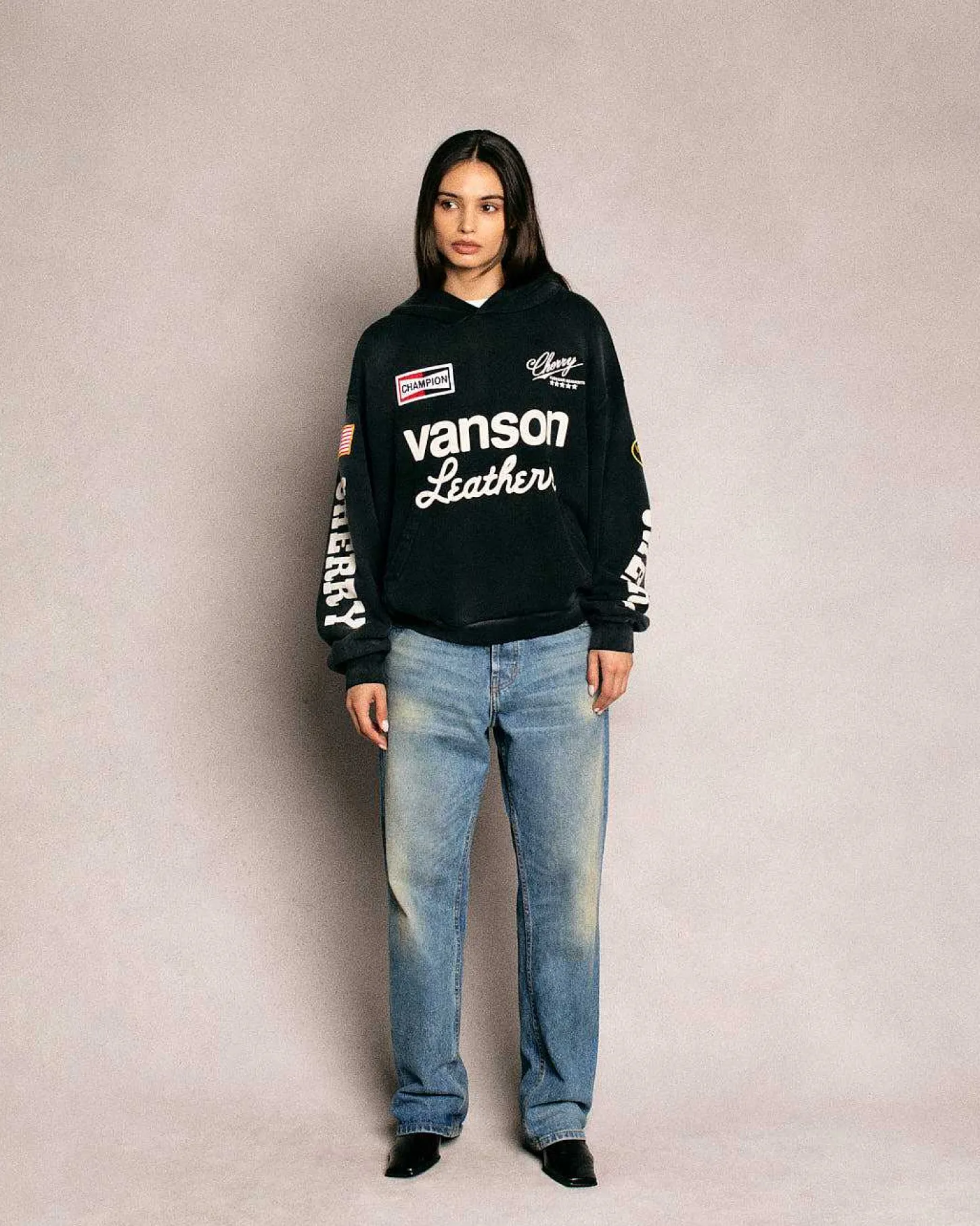 Cherry Sweatshirts-Vanson Hoodie (Vintage Black)