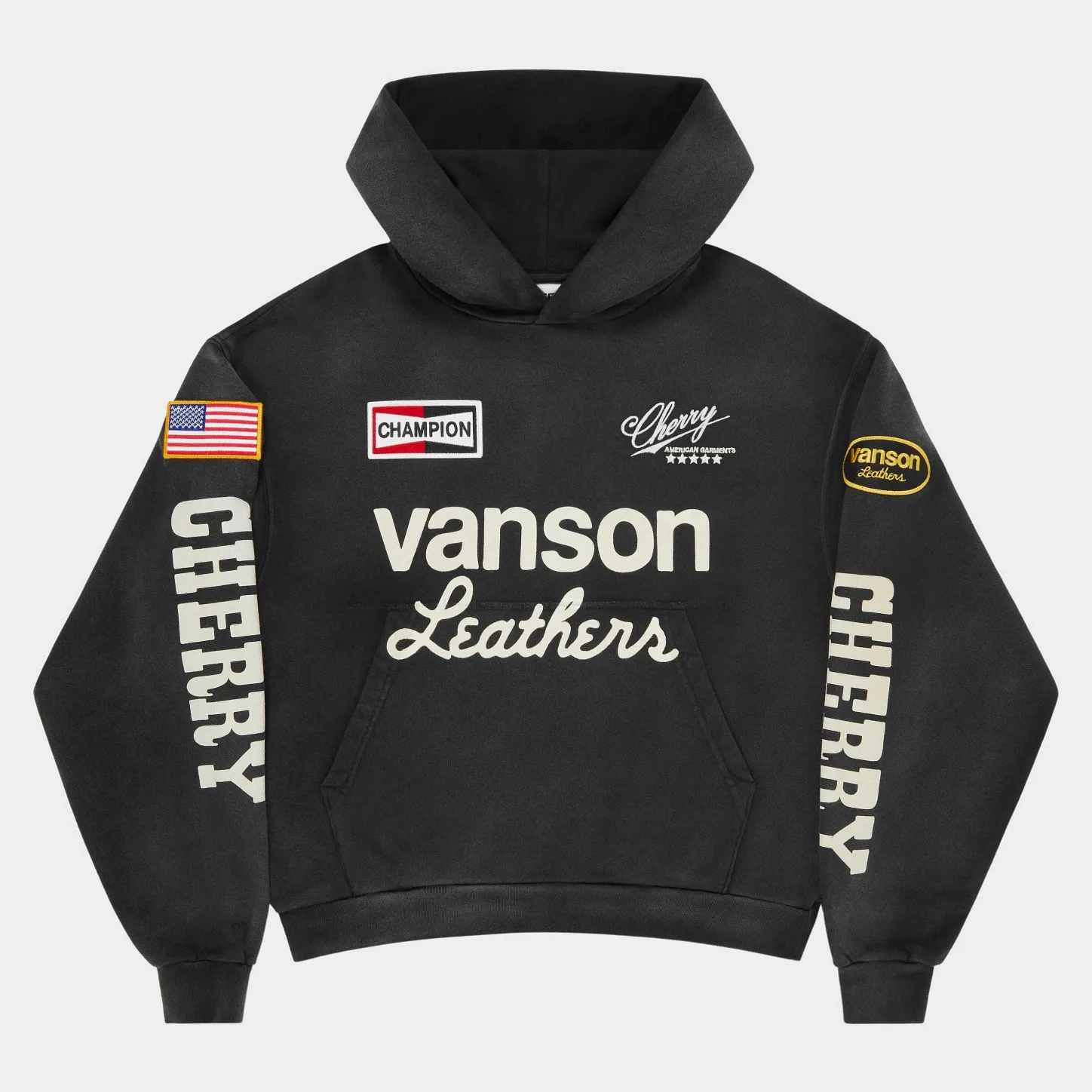 Cherry Sweatshirts-Vanson Hoodie (Vintage Black)