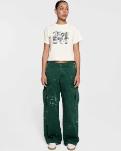 Cherry Pants-Wide Leg Painted Cargo (Cactus)