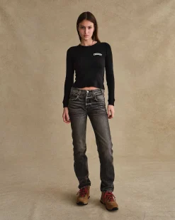Cherry Women'S-Women'S Thermal Long Sleeve Tee (Black)